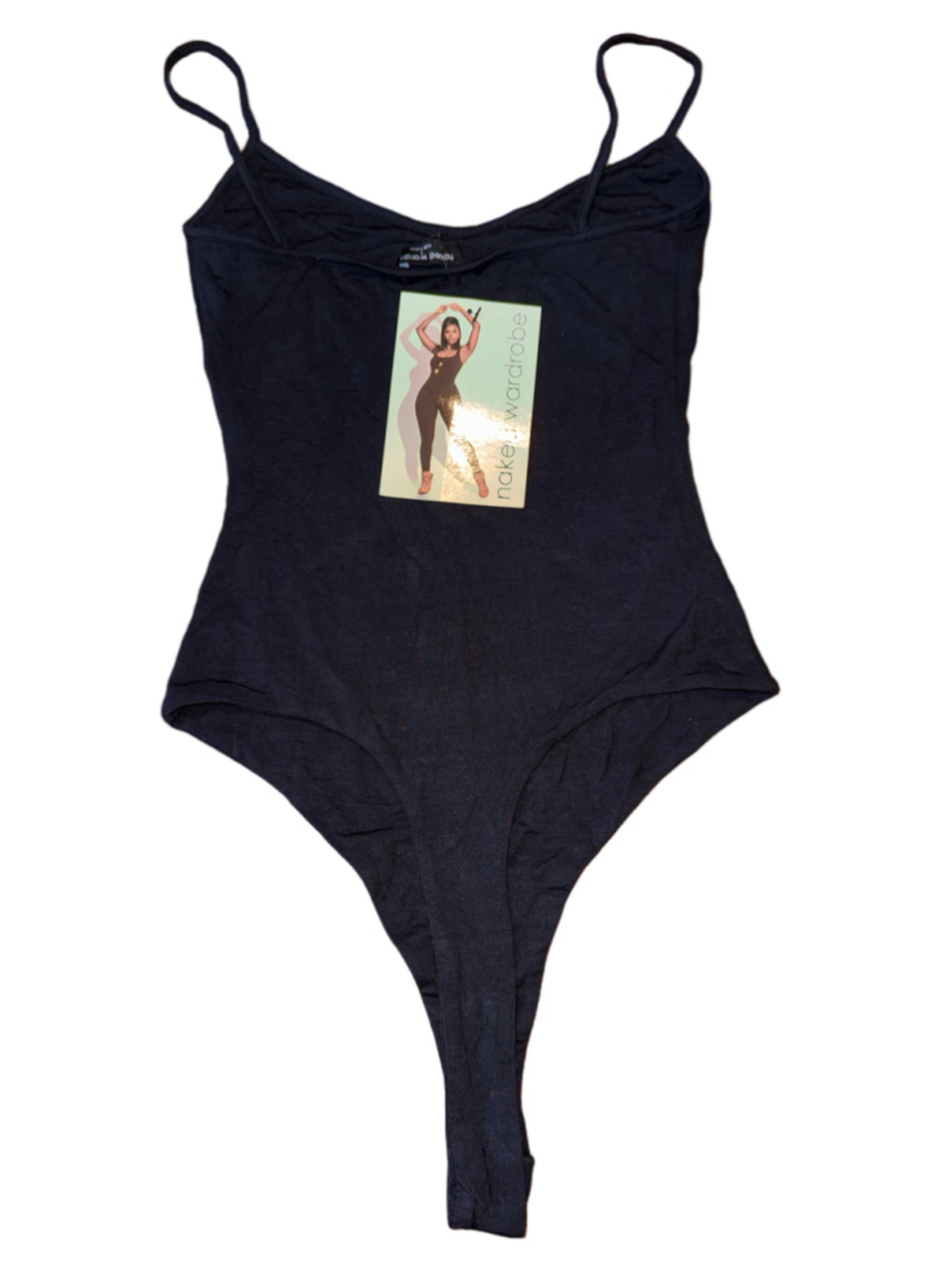 Women's Naked Wardrobe Black Bodysuit Size S